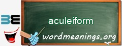 WordMeaning blackboard for aculeiform